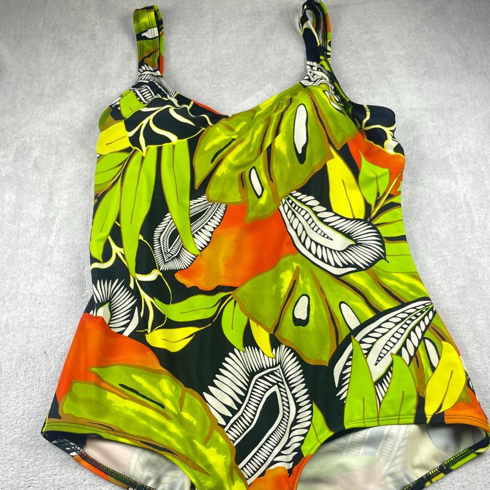 Tropical Print One‑Piece Swimsuit